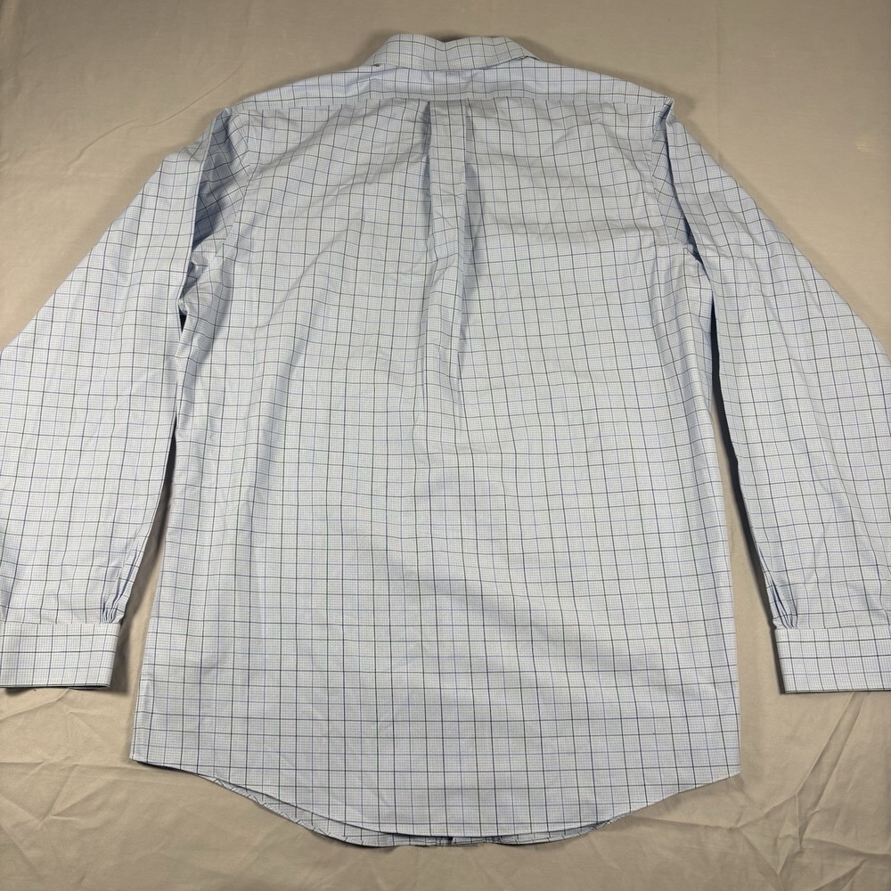 Brooks Brothers 1818 Regent Shirt Mens 17 36/37 Blue Windowpane Non Iron Cotton - Picture 4 of 9
